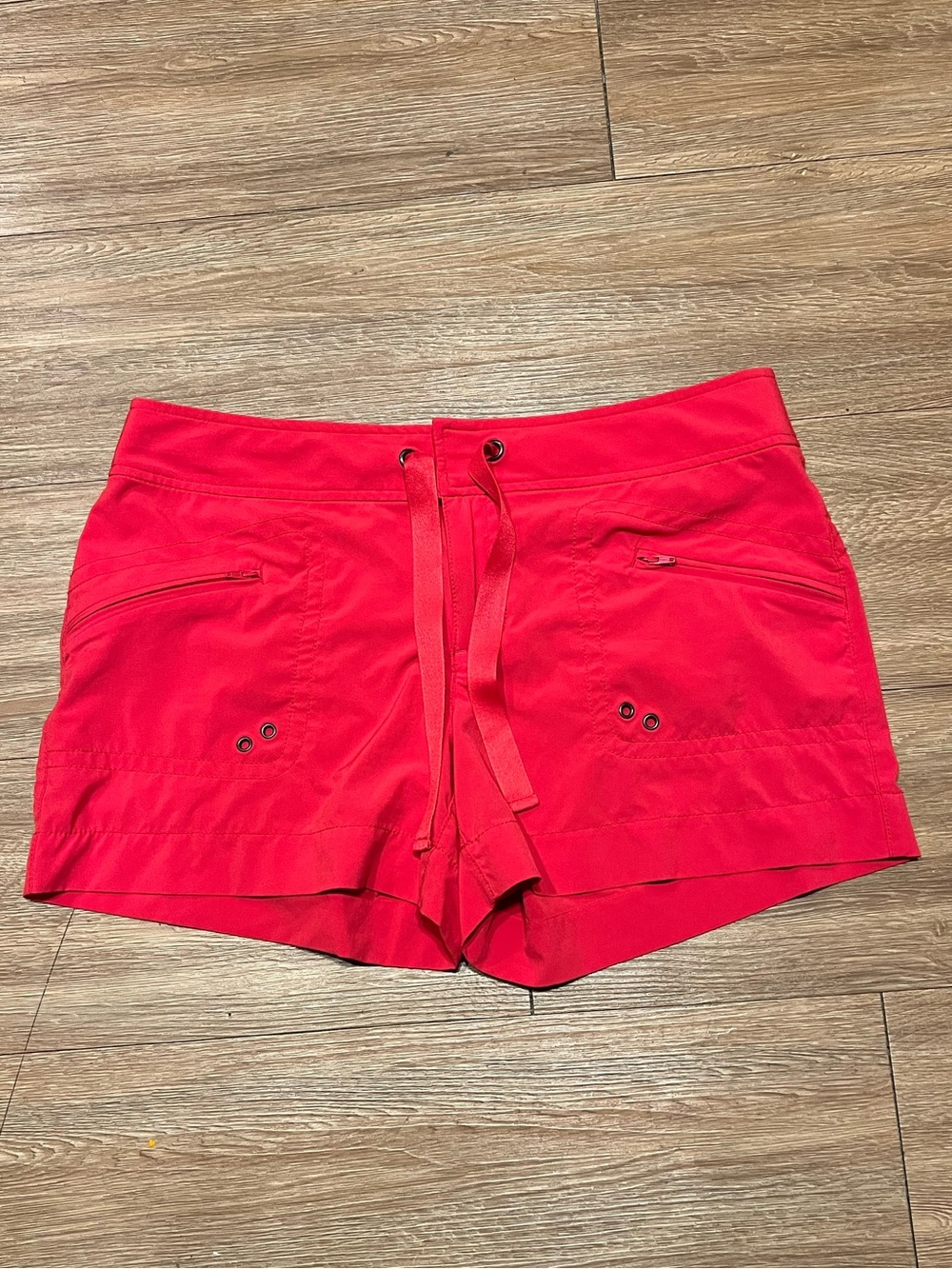 Athleta Bright Red Drawstring Athletic Shorts Size 8